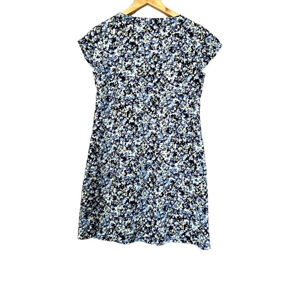 J.Jill Love Linen Blue Floral Midi Dress Petite Small - Picture 7 of 12